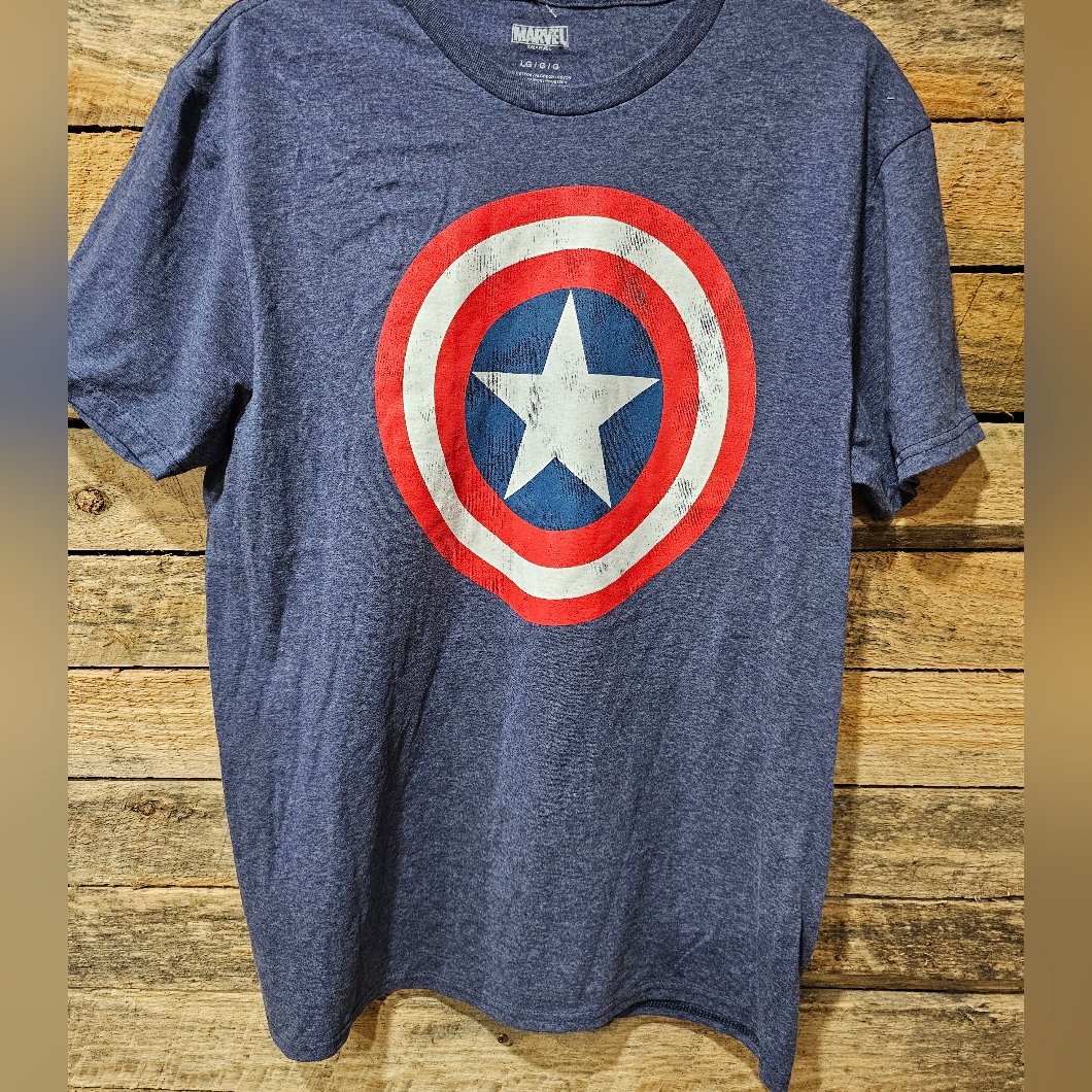 New Marvel Captain America Blue T Shirt